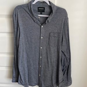 mens BONOBOS jersey everyday shirt in blue micro stripe